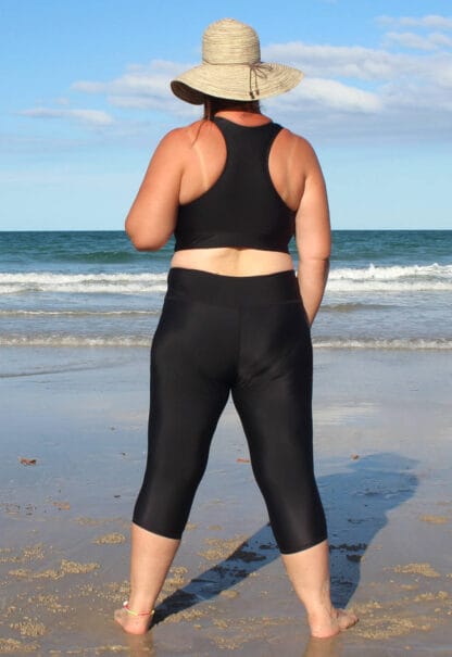 Plus Size Capri Style Swim Leggings For Women