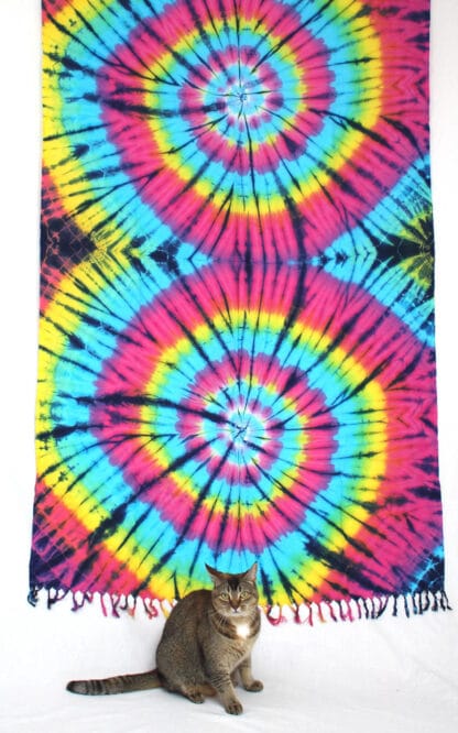 tie dye sarong with cat