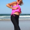 women capri swim pants with fasteners attachments