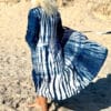 beach kimono gowns tie dye blue navy