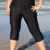 Chlorine Resistant Plus Size Below the knee Swim Leggings with inner brief