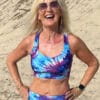 Colourful Print Blue Tie Dye Racer Back Swim Bra