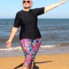 colourful sun safe UV protection swimwear for plus size women