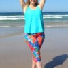 plus size swim leggings pants three quarter length multi coloured