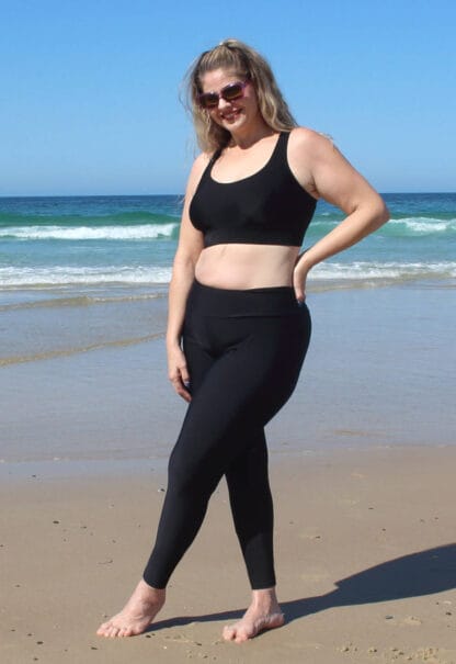 Plus Size Long Swim Leggings For Short Height Women