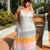 Womens Long Summer dress tie Shoulder