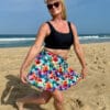 swim skort with colourful print
