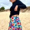 womens swim shirt with loops and ties